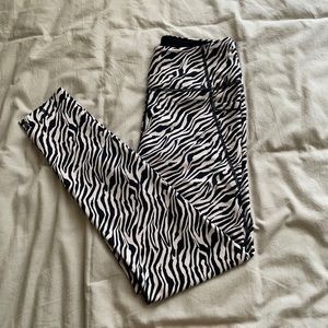 Victoria’s Secret zebra print leggings.
